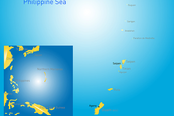 northern mariana islands map in Illustrations - product preview 1