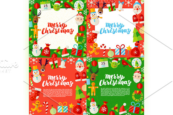 Merry Christmas Greeting Posters in Illustrations - product preview 1