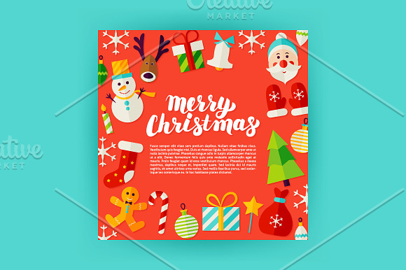 Merry Christmas Greeting Posters in Illustrations - product preview 4