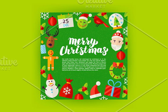 Merry Christmas Greeting Posters in Illustrations - product preview 5
