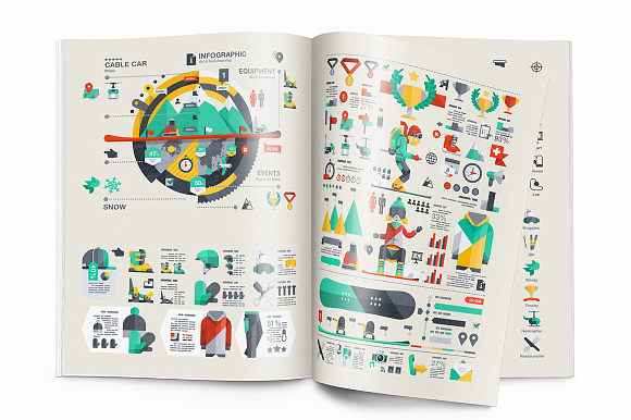 Ski &Snowboarding Infographic in Infographic Icons - product preview 4