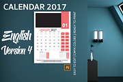 English Wall Calendar 2017 Version 4