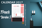 French Wall Calendar 2017 Version 5