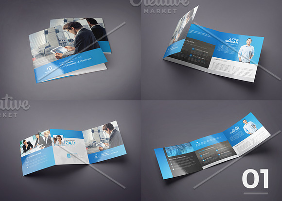 5 in 1 Square Tri-fold Brochure Set in Brochure Templates - product preview 1