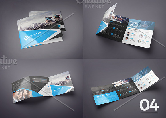 5 in 1 Square Tri-fold Brochure Set in Brochure Templates - product preview 4