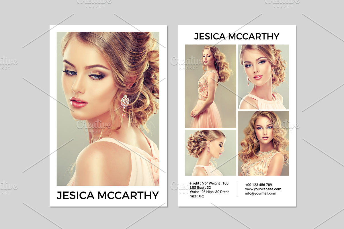 Modeling Comp Card Template-V451 in Flyer Templates - product preview 8