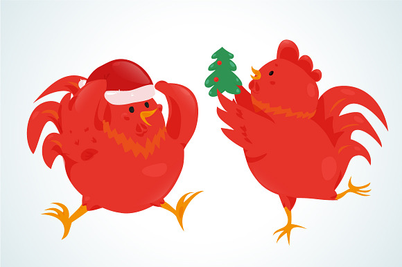 Fire Rooster Clipart and Vectors in Illustrations - product preview 2