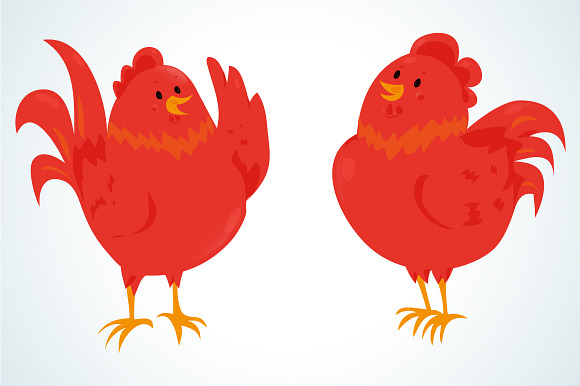 Fire Rooster Clipart and Vectors in Illustrations - product preview 3