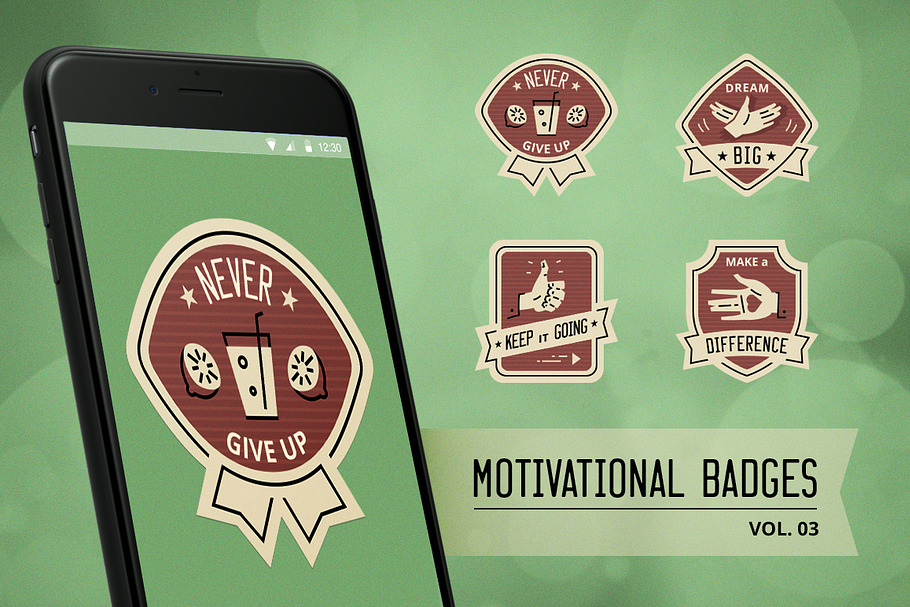 Motivational badge design vol. 03 in Illustrations - product preview 8