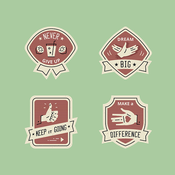 Motivational badge design vol. 03 in Illustrations - product preview 1
