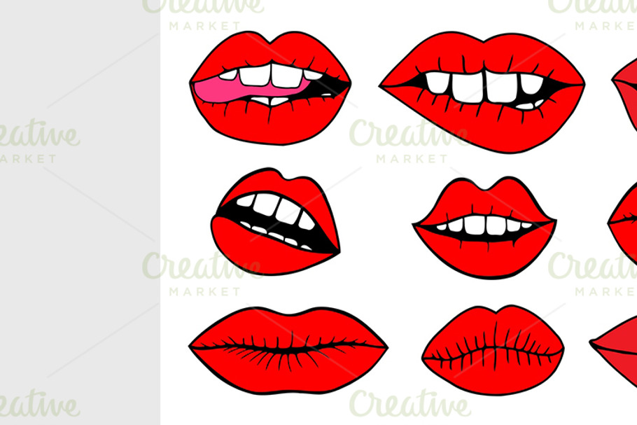 vector illustrations - Sweet lips. in Graphics - product preview 8