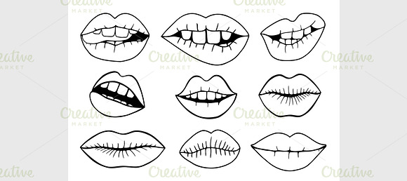 vector illustrations - Sweet lips. in Graphics - product preview 1