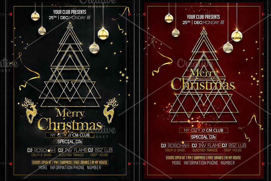 Modern Christmas Flyer Template in Flyer Templates - product preview 8