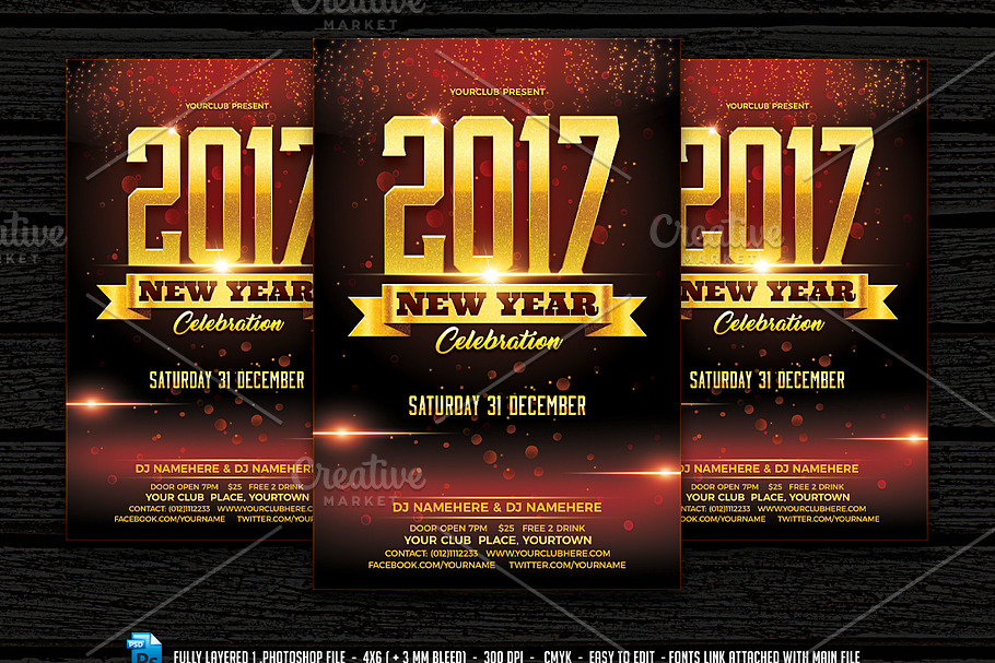 New Year Celebration Flyer in Flyer Templates - product preview 8
