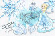 Snow Queen Watercolor Clipart