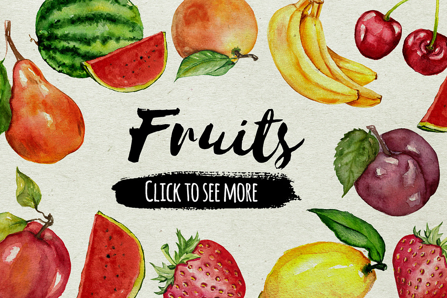Watercolor fruit collection in Illustrations - product preview 8