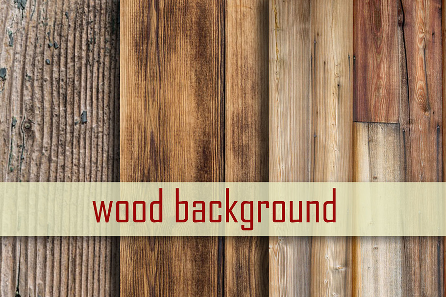 Wood background, set of 3 different 