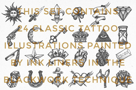 Blackwork Tattoo Illustrations in Illustrations - product preview 1
