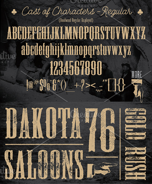 Deadwood Vintage Typeface w/Bonus in Display Fonts - product preview 3