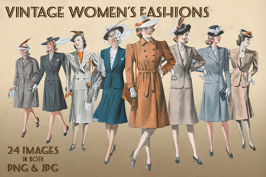 Vintage Women's Fashions in Illustrations - product preview 8