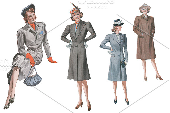 Vintage Women's Fashions in Illustrations - product preview 2
