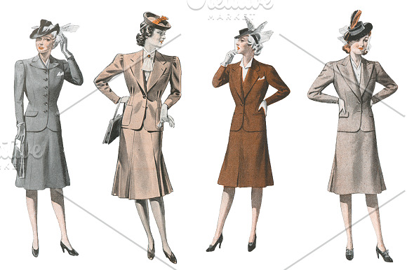 Vintage Women's Fashions in Illustrations - product preview 4