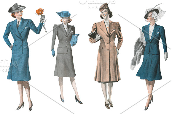 Vintage Women's Fashions in Illustrations - product preview 5