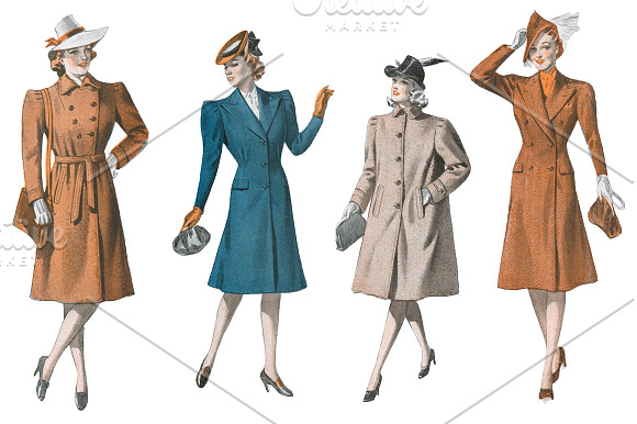 Vintage Women's Fashions in Illustrations - product preview 6