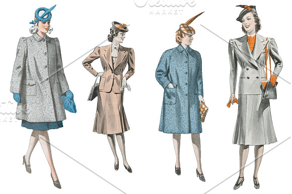 Vintage Women's Fashions in Illustrations - product preview 7