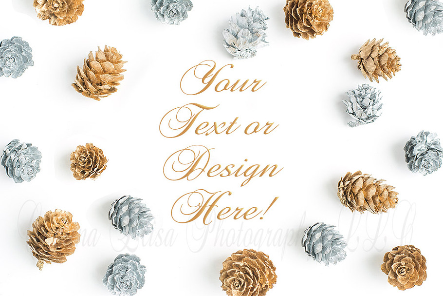 Christmas flatlay silver and gold  in Mockup Templates - product preview 8