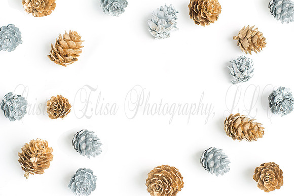Christmas flatlay silver and gold  in Mockup Templates - product preview 1