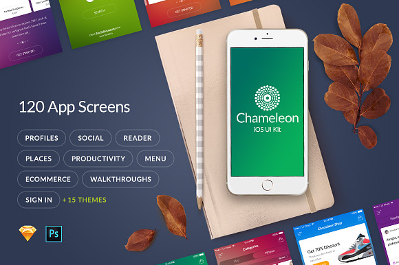 Chameleon UI Kit  in UI Kits and Libraries - product preview 9
