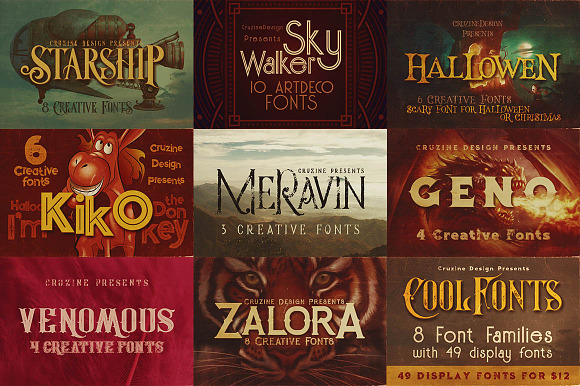 49 Display Fonts for $8 in Display Fonts - product preview 1