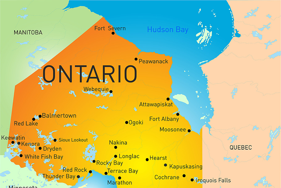  map of Ontario Province in Illustrations - product preview 8