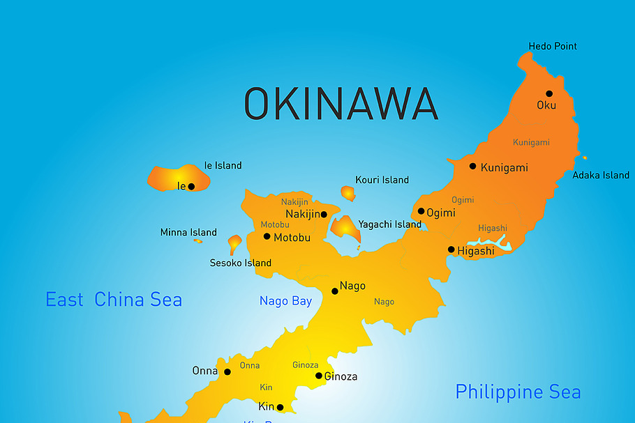  map of Okinawa, Japan in Illustrations - product preview 8