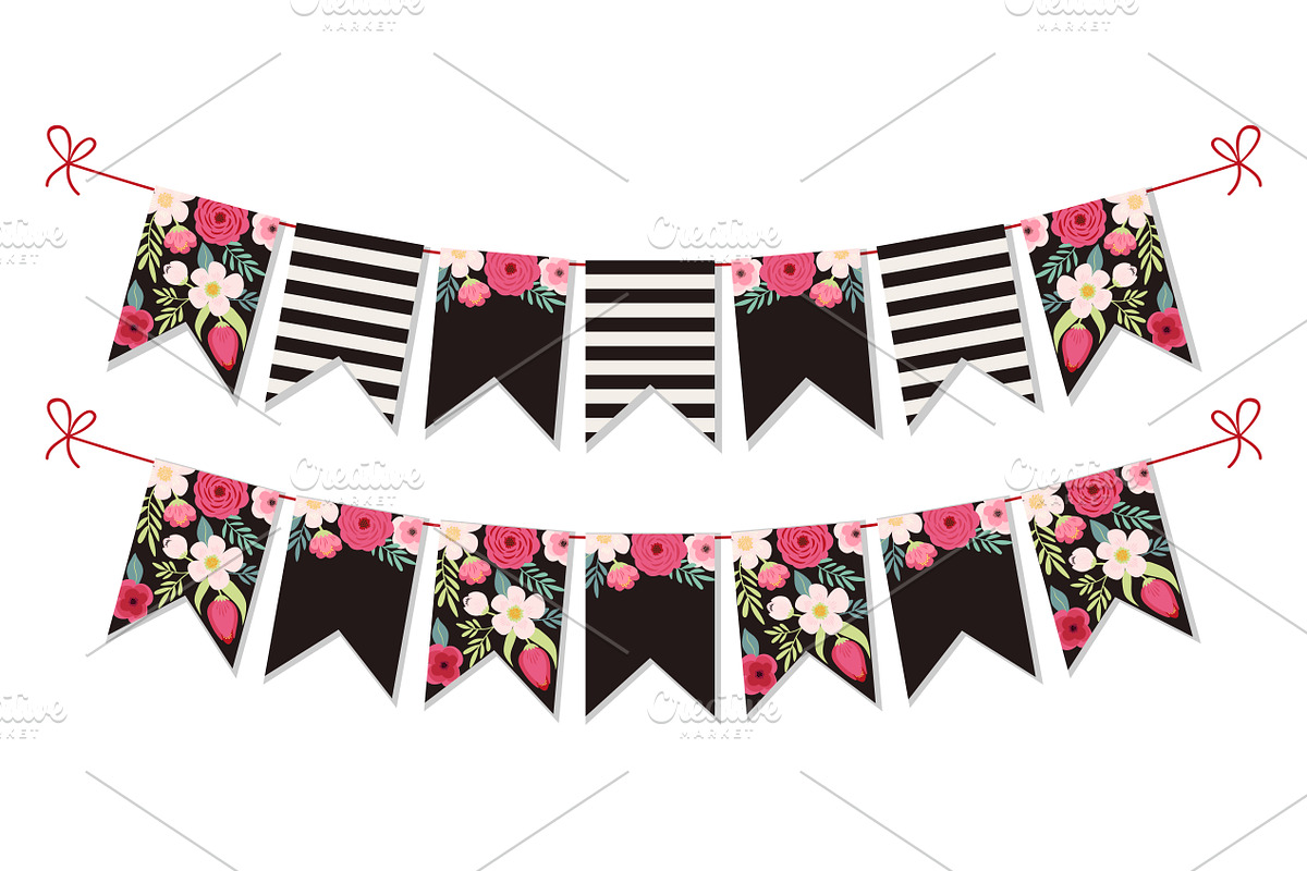 Vintage botanical bunting in Illustrations - product preview 8
