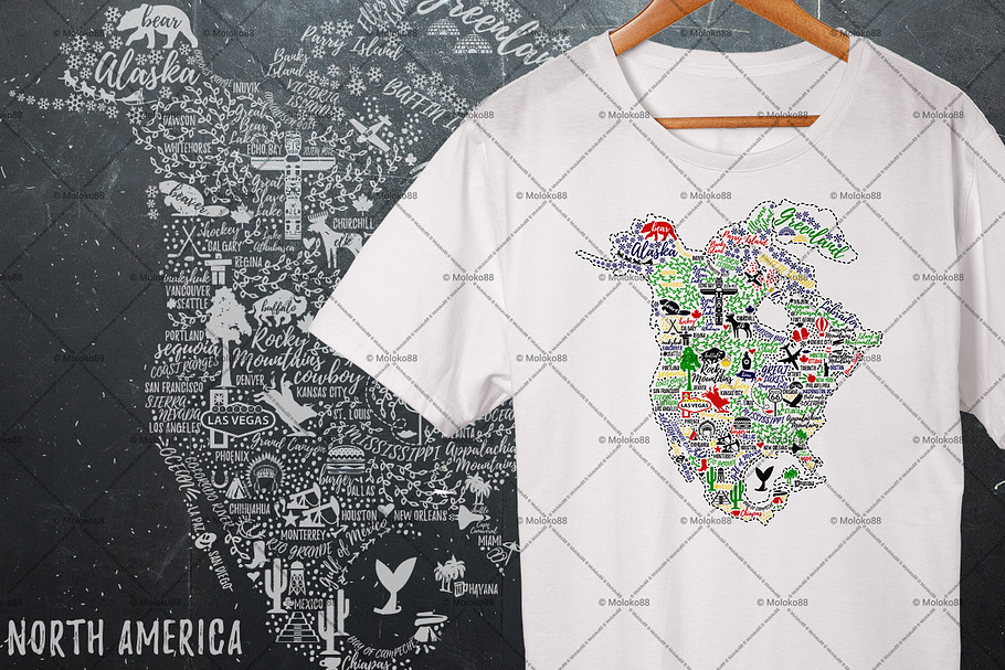 North America Travel Map in Illustrations - product preview 8