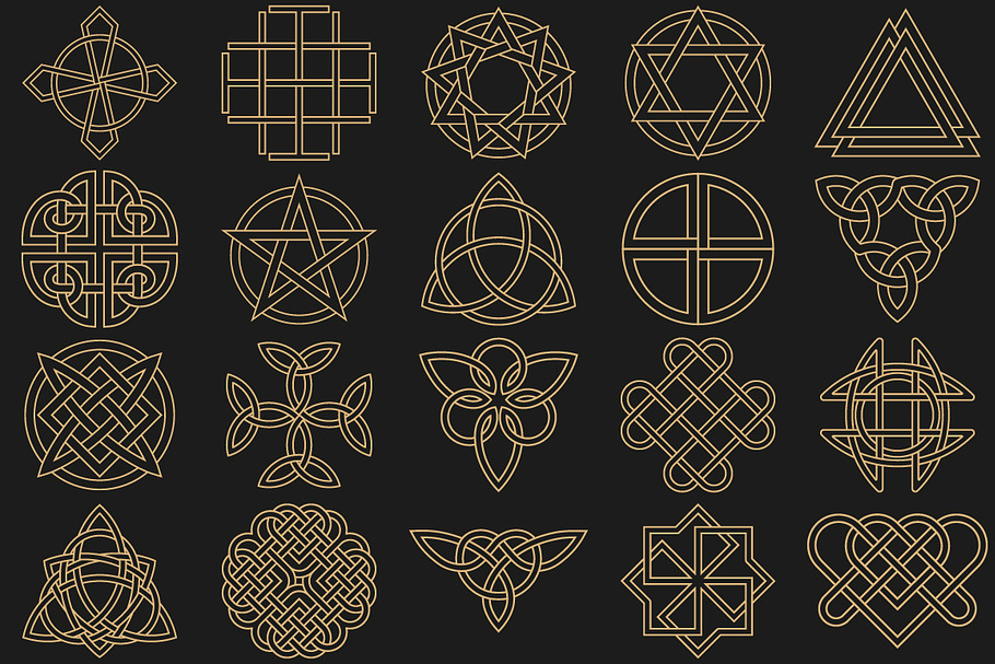 Ancient symbols in Celtic style in Illustrations - product preview 8