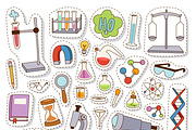 Science chemistry stickers vector