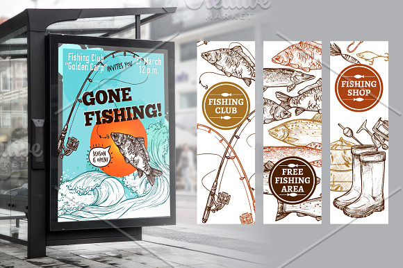 Fishing hand drawn set in Illustrations - product preview 1