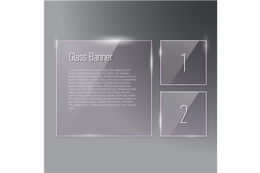 Square glass banners in Objects - product preview 8