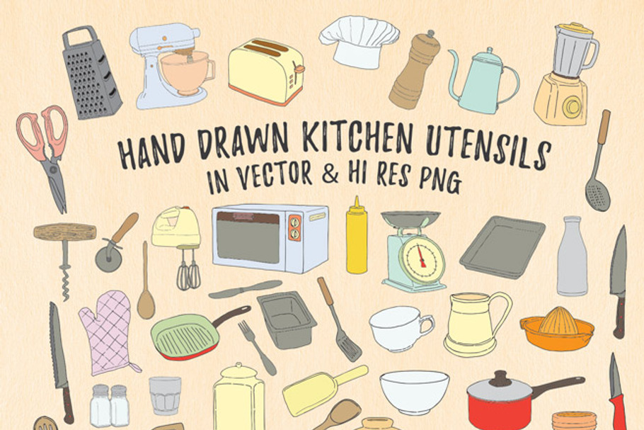Hand Drawn Cooking & Kitchen Utensil