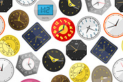 Watch clock seamless pattern