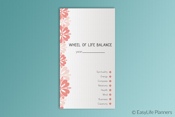 Life Balance Wheel Personal Size in Stationery Templates - product preview 1