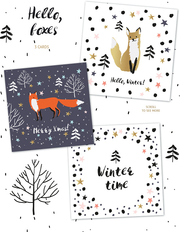 Hello, foxes in Illustrations - product preview 2