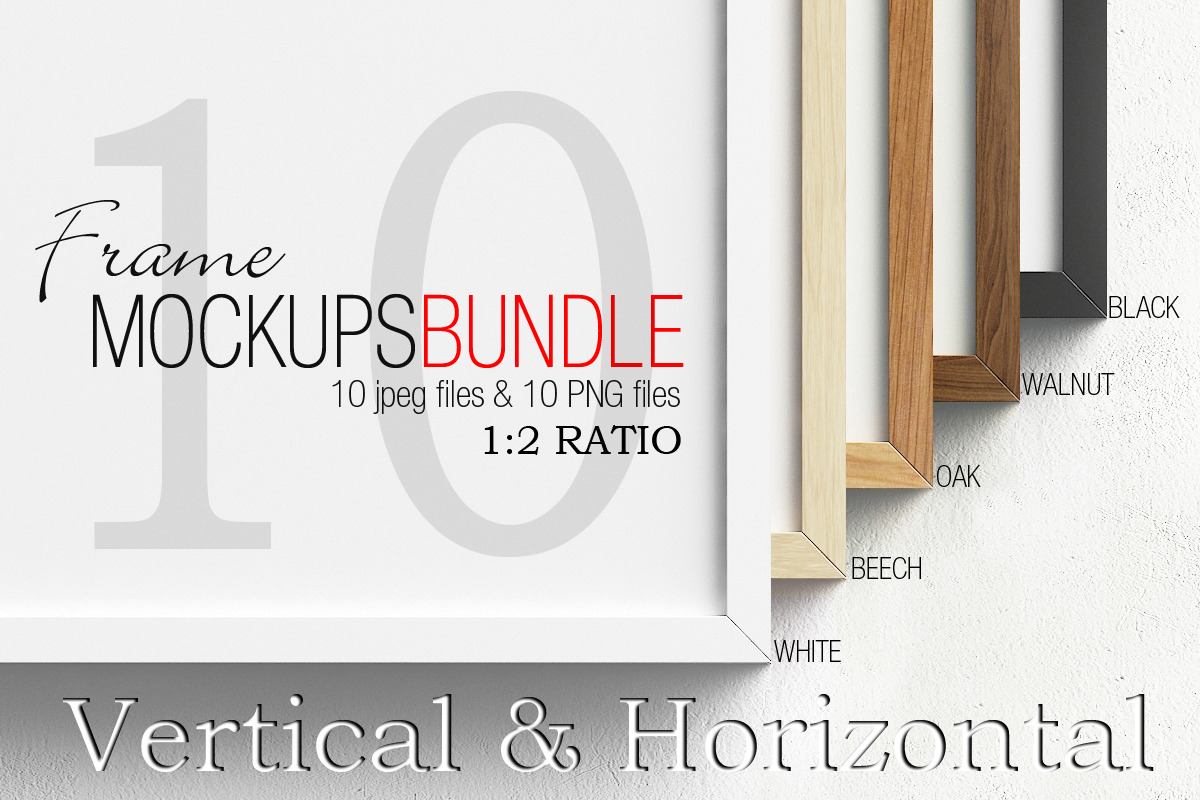 Frame mockups bundle 1;2 ratio V&H in Print Mockups - product preview 8