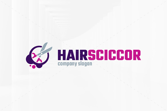 Hair Scissors Logo Template in Logo Templates - product preview 1