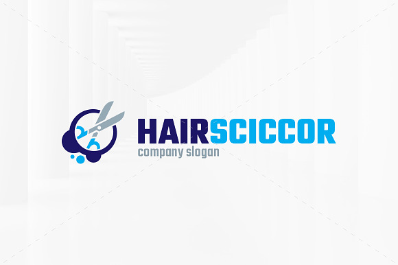 Hair Scissors Logo Template in Logo Templates - product preview 3