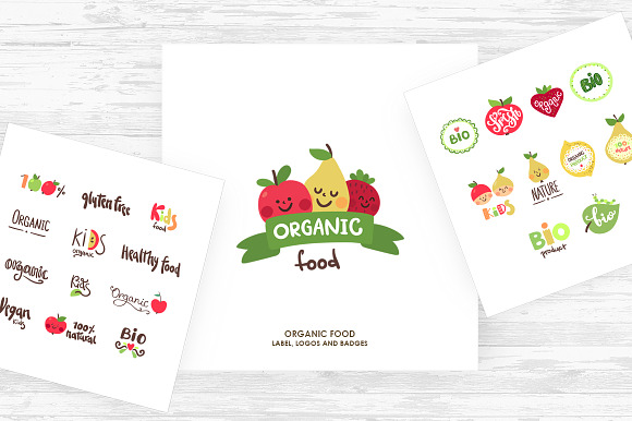 Organic food labels and logos in Objects - product preview 1