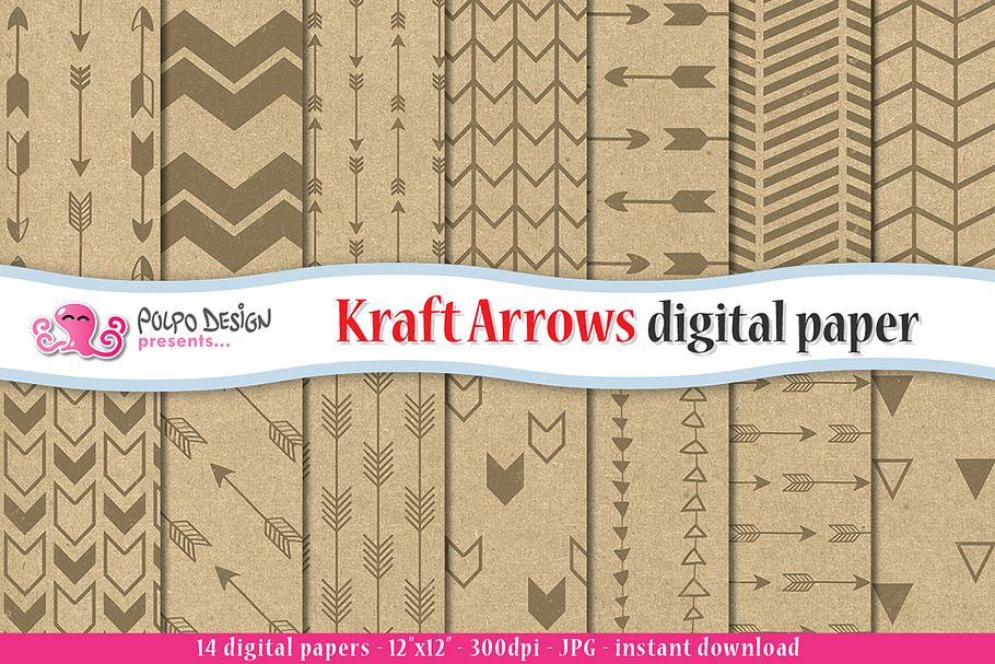 Kraft Arrows Digital Paper